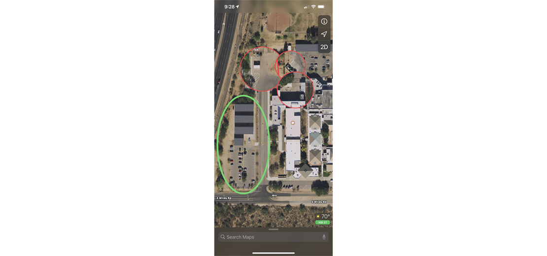 Parking map - restricted areas